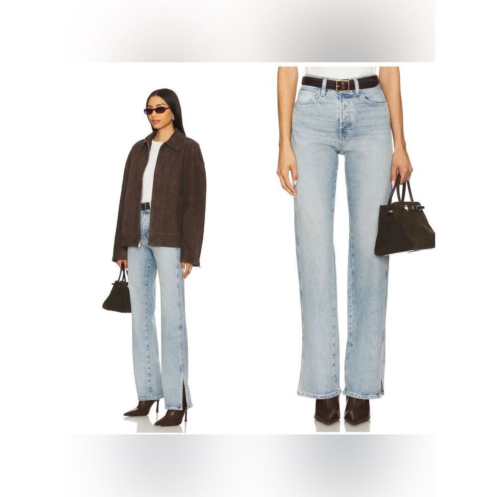 PAIGE SAYWER Wide Leg jeans in “Anna” light wash